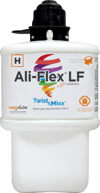 Ali-Flex LF Nettoyant-désinfectant chloré concentré à faible mousse pour système Twist&Mixx
